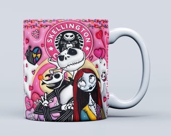 Jack & Sally Mug Wrap Sublimation Design (Digital Download)