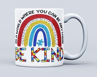 Affirmation Mug Wrap: Be Kind Quote, 11oz 15oz Mug Sublimation Design (Digital Download)