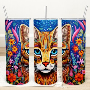 Cat 20oz Tumbler Wrap, Cat Tumbler Sublimation Designs, Pet Lover Cat Tumbler Png Digital Download PNG Instant