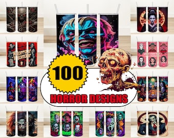 Horror Movie Tumbler Wrap Bundle: Scary Halloween Designs (Digital Download)