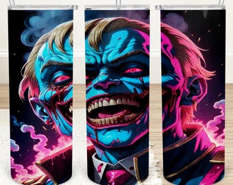 Envoltura para vaso de película de terror retro: Diseño de sublimación de Halloween (descarga digital)