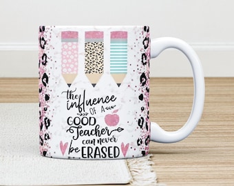 Teacher Life Mug Wrap: Floral Sublimation Design (Digital Download)