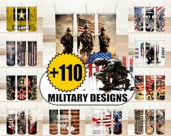 US Military Tumbler Wrap Bundle: Patriotic Veteran Designs (Digital Download)