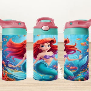 12oz Kids Mermaid Flip Top Sippy Cup Tumbler Wrap, Mermaid 12oz Flip Top Tumbler Wrap, Princess 12oz Kids Tumbler Wrap, Digital Download