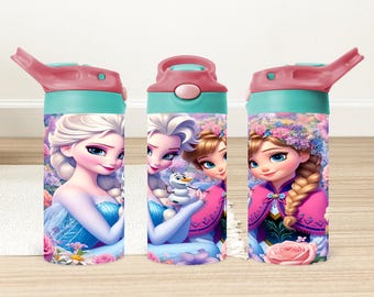 Envoltorio para vaso de Frozen de Elsa y Anna: Vaso con boquilla de 355 ml PNG (descarga digital)