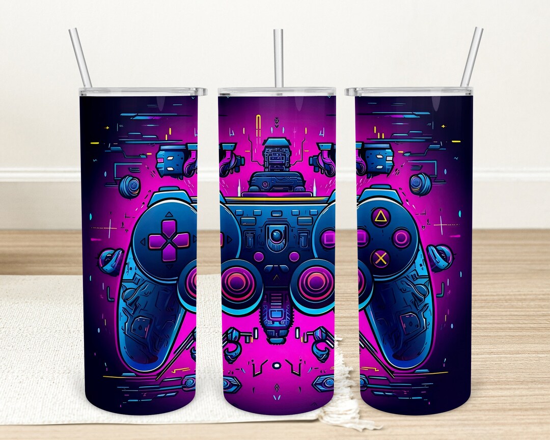 Game Controller Tumbler Wrap Png, Purple Gamer Tumbler Sublimation Png ...