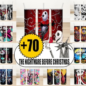 Sally & Jack Tumbler Wrap Bundle – Nightmare Halloween 20oz Skinny Tumbler Wrap, Jack Skellington Tumbler Wrap, Digital Download