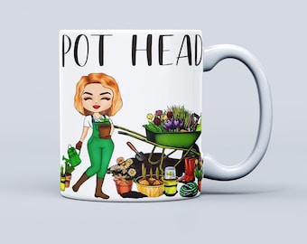 Pothead Gardener Mug Wrap: Floral Sublimation Design (Digital Download)