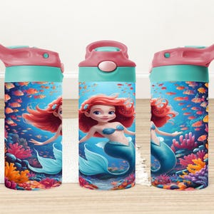 12oz Kids Cute Mermaid Flip Top Sippy Cup Tumbler Wrap, Mermaid 12oz Flip Top Tumbler Wrap, 12oz Kids Tumbler Wrap, Digital Download