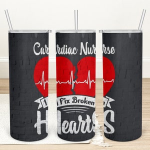 CARDIAC NURSE Heart Tumbler Design, Love Valentines Day 20oz Skinny Tumbler Tapered, Straight Sublimation Full Wrap Png Digital Download