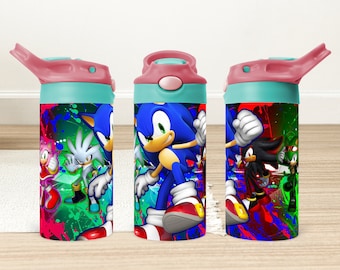 Vaso con boquilla de Sonic the Hedgehog de 355 ml (diseño de sublimación PNG)