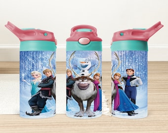 Frozen Princesses Tumbler Wrap: 12oz Sippy Cup Sublimation Design (Digital File)