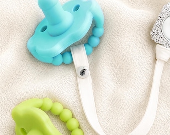 Bappies™ Pacifier Set (Aqua + Soft Lime) — Modern Silicone Baby Pacifiers — 2-Pack with Reusable Storage + Travel Case — Baby Gift