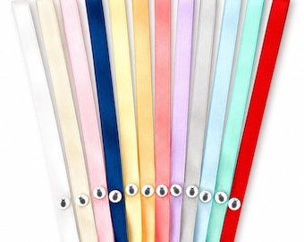 Pacifier Clip Ribbons — Satin Ribbon Pacifier Straps — 12 Colors — Baby Gift Accessory