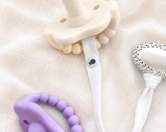 Bappies™ Pacifier Set (Lavender + Cream) — Modern Silicone Baby Pacifiers — 2-Pack with Reusable Storage + Travel Case — Baby Gift