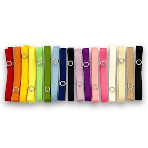 Ribbons for Silver Pacifier Clips - 17 Colors Available - Add a POP of Color to Baby&#39;s Dummy Clip or Binky Clip, Gift for New Baby or Shower