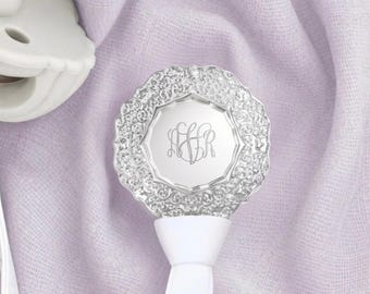 Eleanore Heirloom Pacifier Clip — Engraved Silver Baby Keepsake — Baby Shower Gift