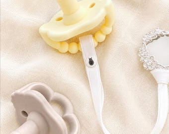 Bappies™ Pacifier Set (Butter + Oat) — Modern Silicone Baby Pacifiers — 2-Pack with Reusable Storage + Travel Case — Baby Gift