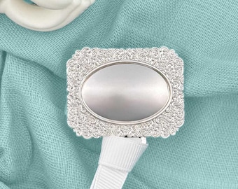 Royal "Charles" Silver Pacifier Clip - Luxury Baby Pacifier Holder, Elegant Infant Accessory