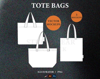 Mockup vettoriale di borsa tote streetwear: modello Tech Pack (Illustrator, PNG)