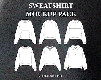 Sweatshirt Mockup Vector Pack: Streetwear Tech Pack Template (Digital Download)
