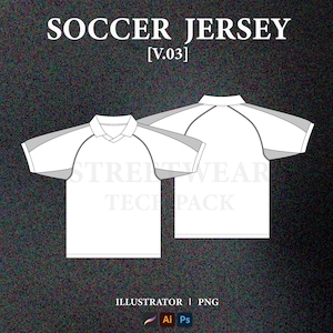 Football Shirt Mockup Streetwear Soccer Jersey Tech Pack Template Football Jersey Vector Mockup Clothing Technical Drawing Illustrator File