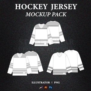 Hockey Jersey Vector Mockup: Streetwear Jersey Template (AI, PNG)