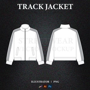 Trainingsjacke Mockup Vorlage Vektor Mockup Streetwear Designer Mode Tech Pack Digitale Kleidung Mockup Streetwear Bearbeitbares Jacke Mockup