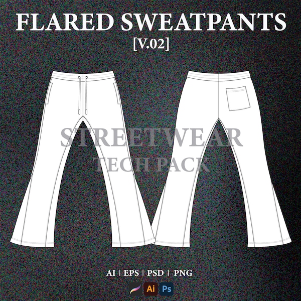 Flared Sweatpants Mockup Etsy