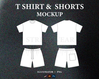 Crew Neck T shirt Vector Mockup Cropped Crew Neck Mockup Streetwear T shirt Tech Pack Clothing Brand Fashion Technical Drawing Illustrator