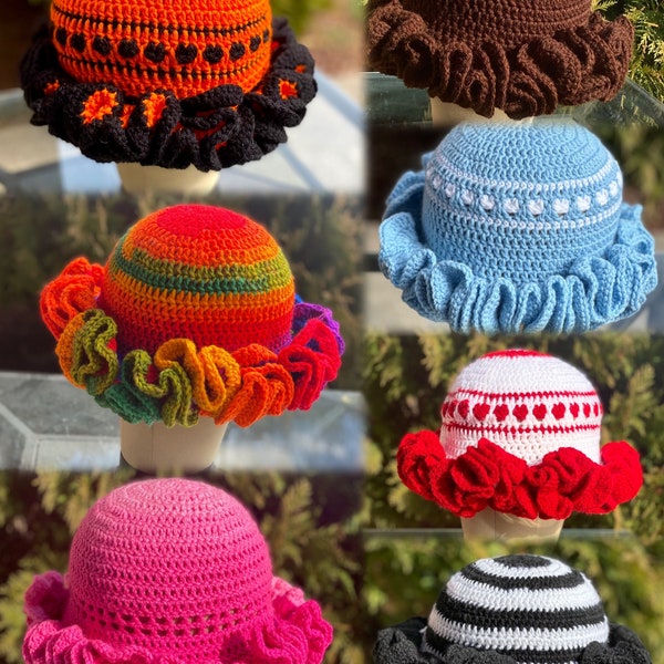 crochet ruffle hats