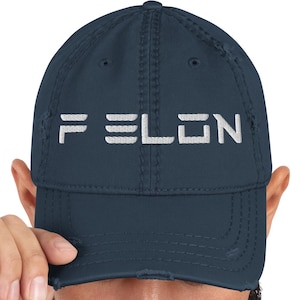 F ELON Distressed Dad Hat – Embroidered Tech Parody Cap, Anti Musk Hat, Political Satire Headwear, Funny Statement Cap, Unisex Streetwear