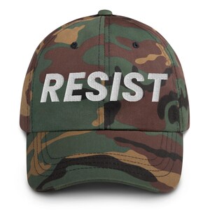 Resist Dad Hat – Embroidered Statement Cap, Political Protest Hat, Activist Apparel, Adjustable Cotton Hat, Unisex Rebellion Cap