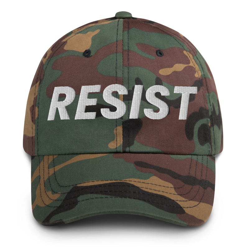 Resist Dad Hat – Embroidered Statement Cap, Political Protest Hat, Activist Apparel, Adjustable Cotton Hat, Unisex Rebellion Cap