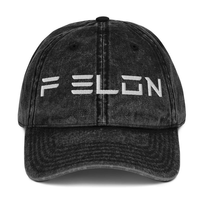 F ELON Vintage Dad Hat – Embroidered Tech Parody Cap, Anti Musk Hat, Political Satire Twill Cap, Adjustable Washed Cotton Hat