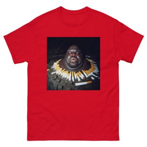 Gumbo Slice Funny Meme T-Shirt | Black Guy in Swamp Surrounded by Cigarettes | Viral Humor Tee | Unique Meme Merch