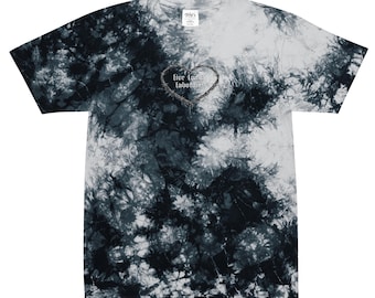 Live Laugh Labotomy Embroidered Tie Dye Oversized Shirt, Gothic Streetwear Tee, Heavyweight Cotton Unisex Top, Alt Grunge Aesthetic Graphic