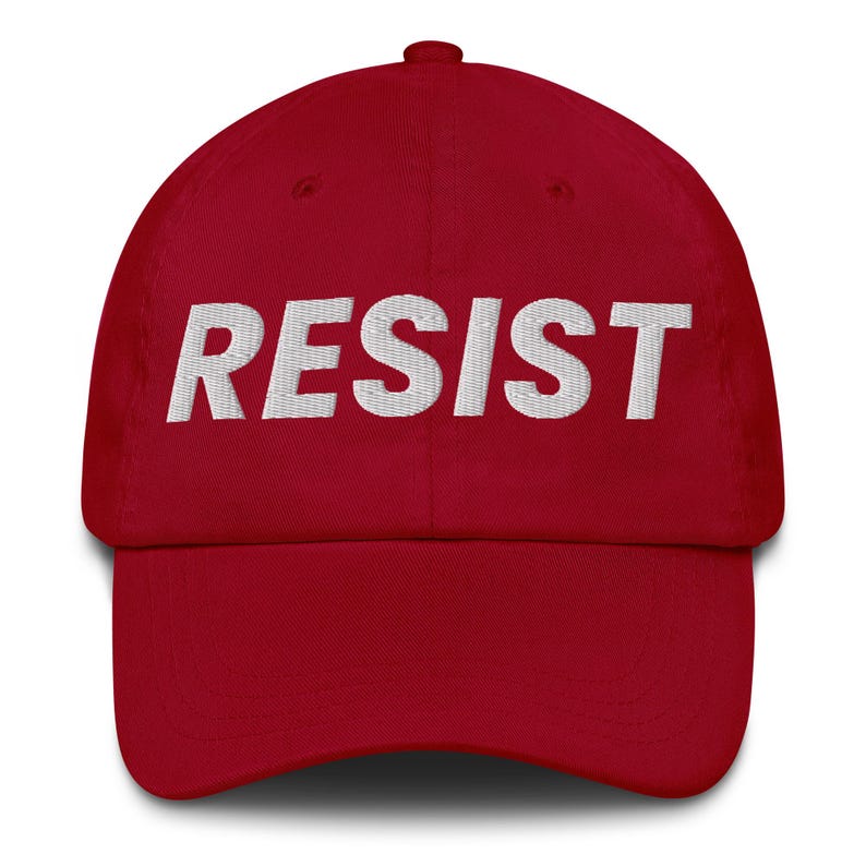 Resist Dad Hat – Embroidered Statement Cap, Political Protest Hat, Activist Apparel, Adjustable Cotton Hat, Unisex Rebellion Cap
