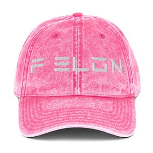 F ELON Vintage Dad Hat – Embroidered Tech Parody Cap, Anti Musk Hat, Political Satire Twill Cap, Adjustable Washed Cotton Hat