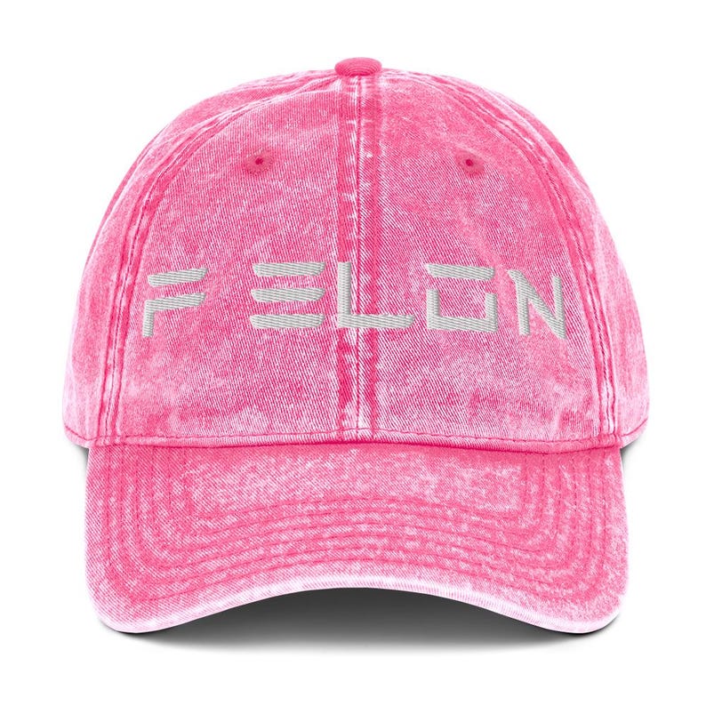 F ELON Vintage Dad Hat – Embroidered Tech Parody Cap, Anti Musk Hat, Political Satire Twill Cap, Adjustable Washed Cotton Hat