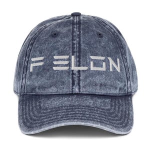 F ELON Vintage Dad Hat – Embroidered Tech Parody Cap, Anti Musk Hat, Political Satire Twill Cap, Adjustable Washed Cotton Hat