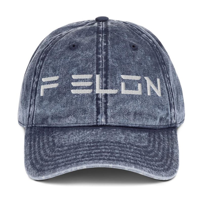 F ELON Vintage Dad Hat – Embroidered Tech Parody Cap, Anti Musk Hat, Political Satire Twill Cap, Adjustable Washed Cotton Hat