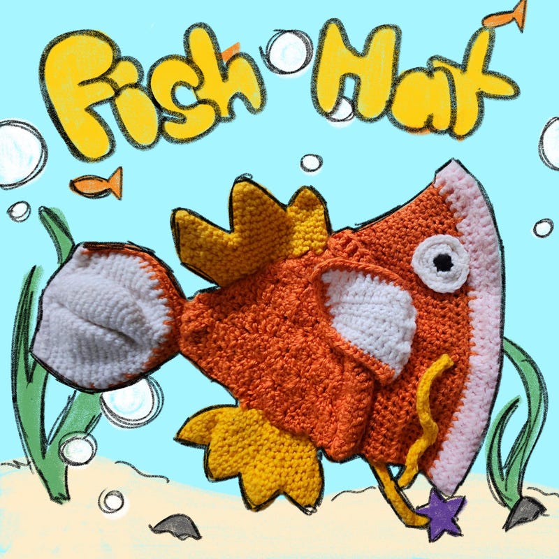 Crochet Fish Hat Etsy