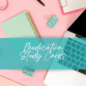 Pharmacology Medication Study Cards