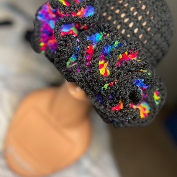Peekaboo Ruffle Crochet Hat