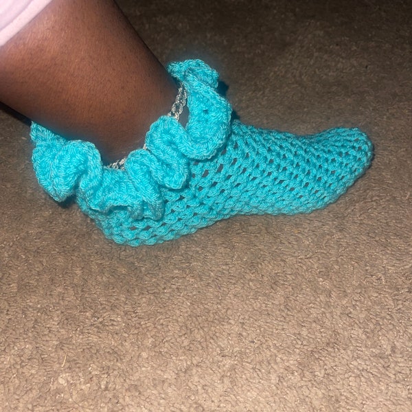 Crochet Ruffle Footie Set | Crochet Footies | Ruffle Footies