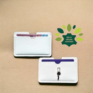 Tarjetero de gato atigrado, cartera minimalista para amantes de los gatos, tarjetero de viaje, tarjetero delgado con diseño de gato atigrado, tarjetero para mujer