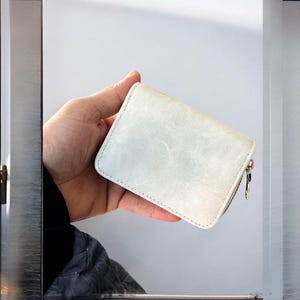 Cartera pequeña y sencilla con tarjetero y cremallera. Cartera para mujer, cartera de bolsillo