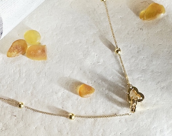 18k solid gold heart-shaped pendant necklace/women's heart-shaped pendant necklace/gift for her/simple necklace/exquisite necklace