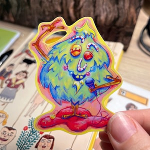 Sticker karaoké Sapin de Noël amusant Bon moment entre amis, vinyle brillant ou autocollants holographiques laminés Gem fait maison Cadeau de stockage parfait